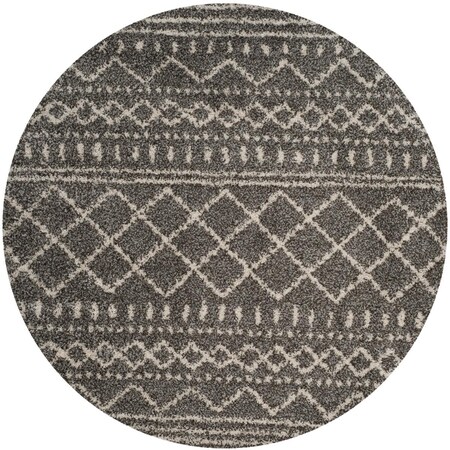 Safavieh 3 x 3 ft. Arizona Shag Power Loomed Round Area Rug; Brown & Ivory ASG741B-3R